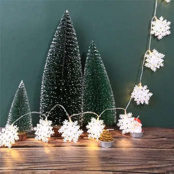 

10 LED Metal Snowflake Lights String Christmas Tree Decorative Light Lighting String for Wedding Christmas Party Decor 0725#