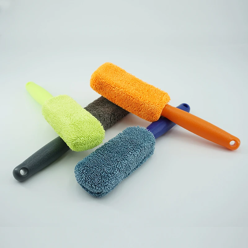 Car Wash Portable Microfiber Wheel Tire Rim Brush Car Wheel Wash Cleaning for Car with Plastic Handle Auto Washing Cleaner Tools