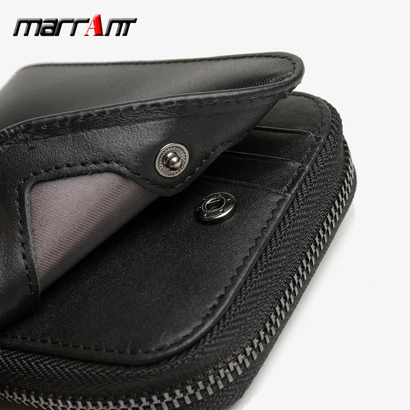 

First Layer Leather Wallet Retro Real Leather Zipper Wallet MEN'S Wallet Short Multi-functional Purse