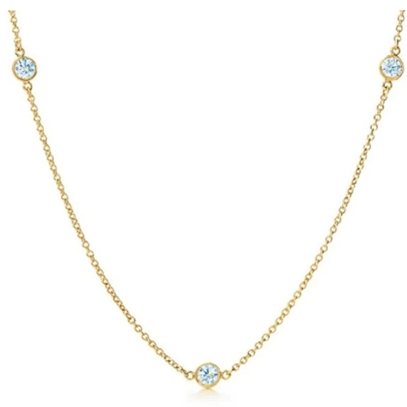 

SHINETUNG Authentic 1:1 S925 Sterling Silver Necklace Gold Color Drop Pendant Trendy Necklace Women Fine High-End Jewelry