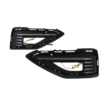 

LED Daytime Running Light for Jetta Sagitar 2019+, LED Front Bumper DRL with Streamer Yellow Turn Signals Light