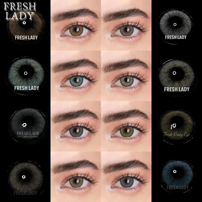 Оригинальные цветные контактные линзы Freshlady для глаз голубые повседневного