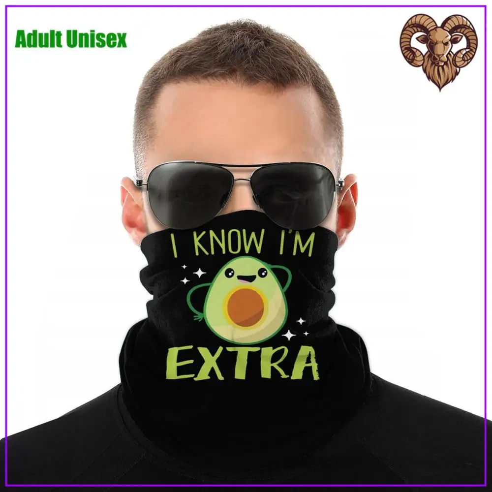 Купить Men Women Avocado I Know I'm Extra face mask reusable shield virus protection washable cloth custom designs sport motorcycle  | Мужские маски-балаклавы (4001338097565)