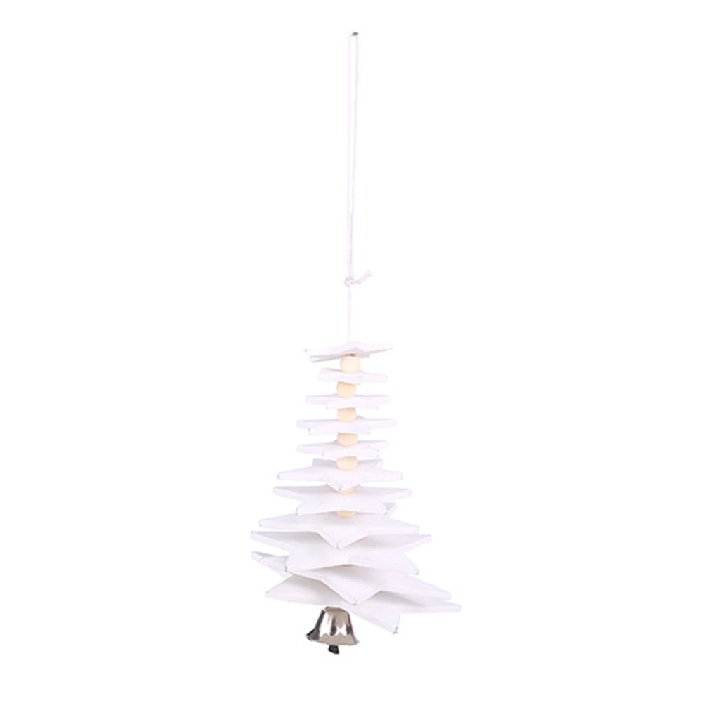 Five-pointed white Рождественские деревянные украшения 3D Подвеска Висячие украшения для домашнего праздника deco noel bois рождественские серьги UYT - Цвет: Five-pointed white