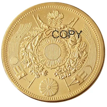 

Japan 20 Yen - Meiji 3，9，10，13 Years Coin Copy Gold Plated 35.06mm