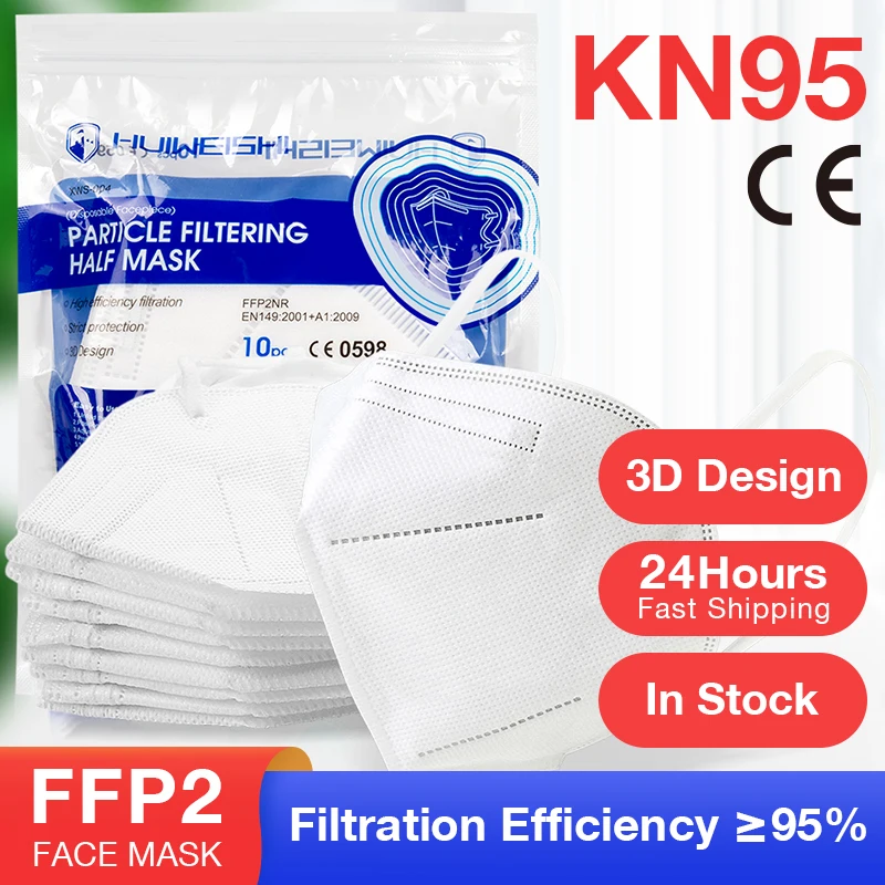 10-200 Uds ffp2 cara máscara KN95 ffp2 mascarillas máscara de boca negro FFP2mask respiratoria máscara anti polvo máscara mascarilla máscaras de pestañas