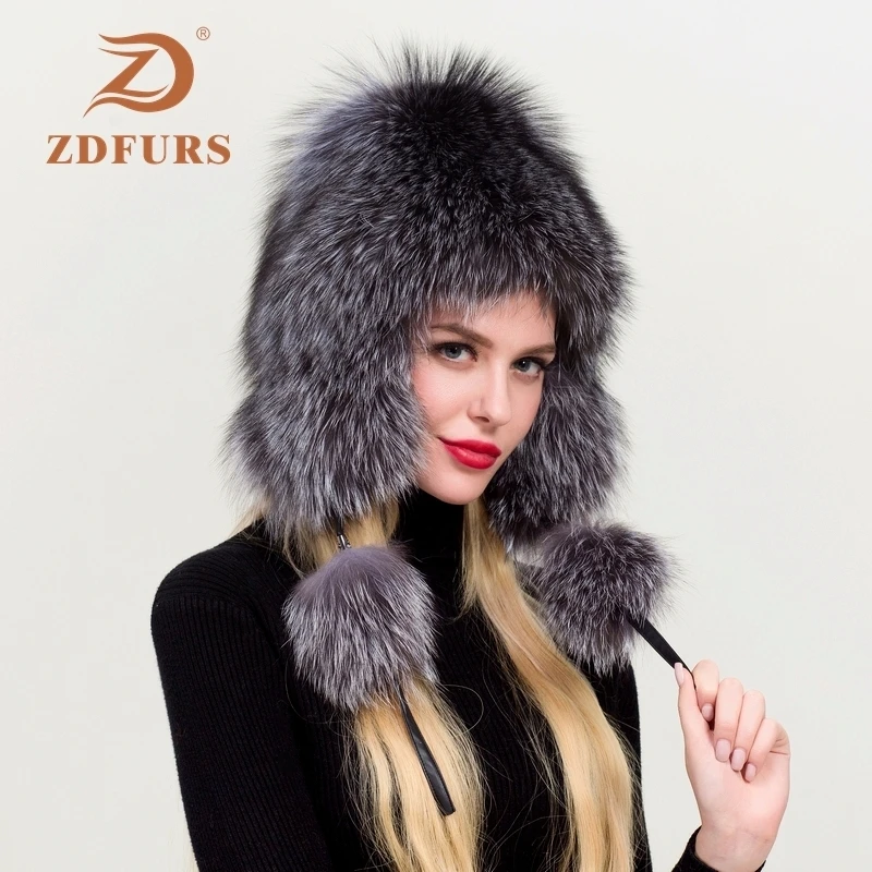 ZDFURS* шапка из лисьего меха женская зимняя корейская мода утолщенная теплая большая шапка, закрывающая уши меховые женские шляпы Lei Feng