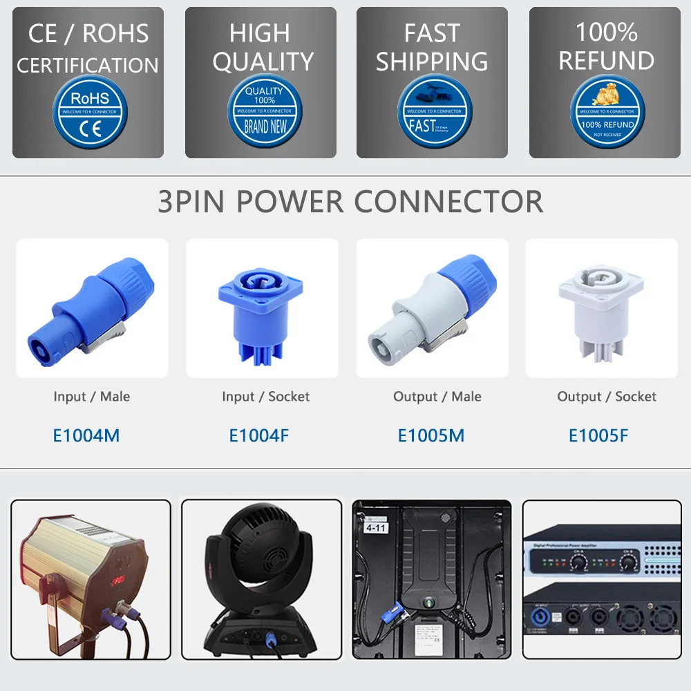 Powercon Connector 3-Pin 20A 250V Male Plug