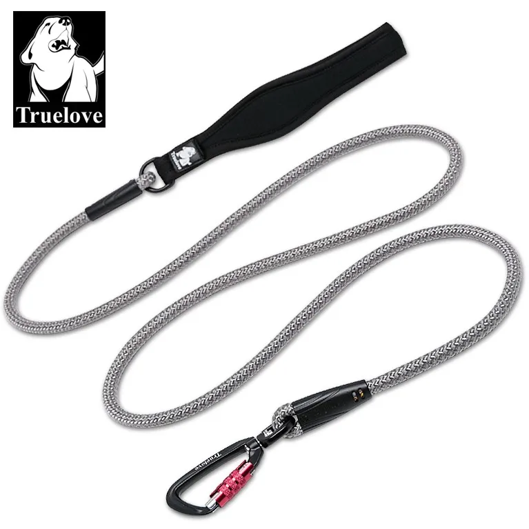 TrueLove Dog Leash Reflective Material Is Woven Into The Round Rope Suitable for large and medium dogs Walking climbing TLL2571 - Color: GRAY