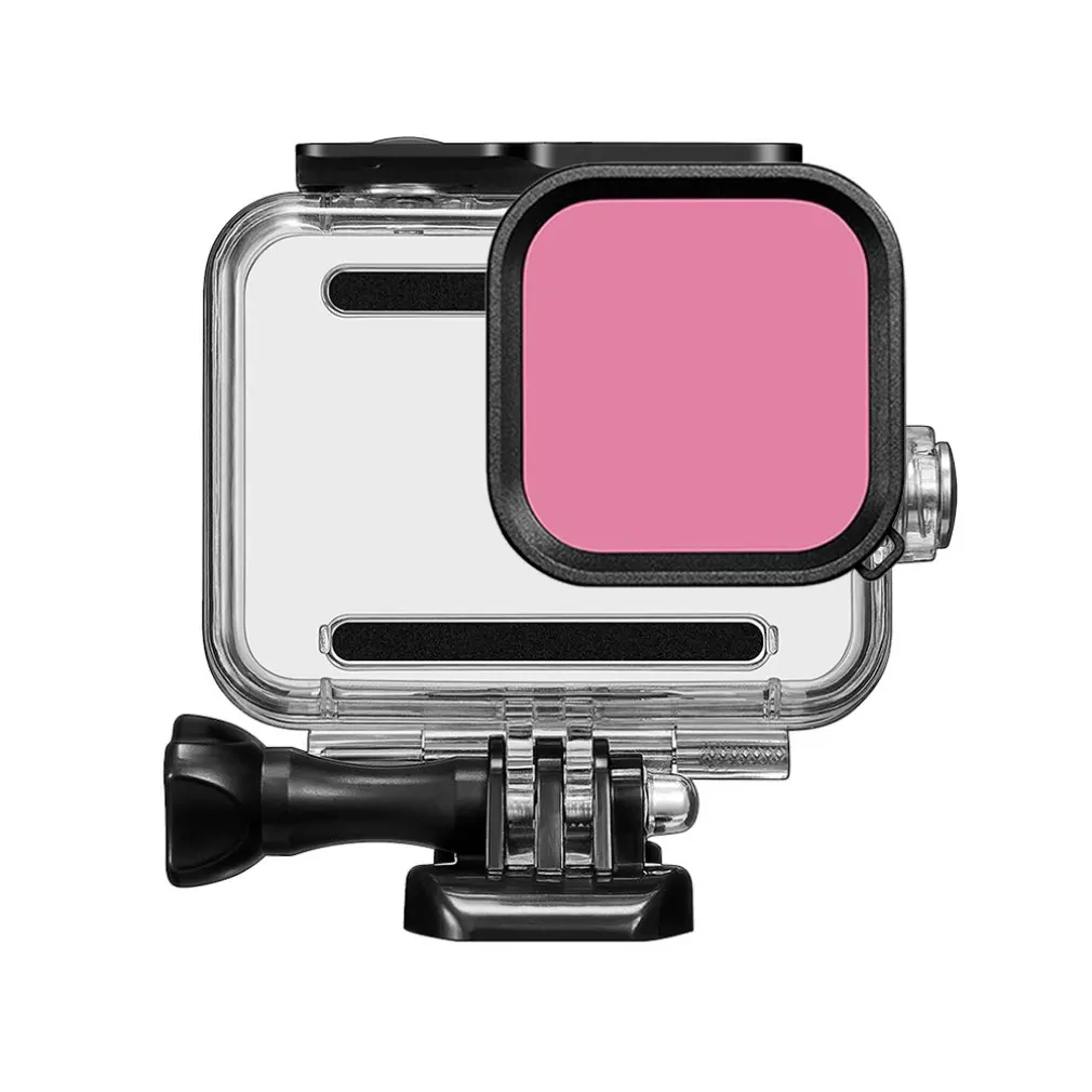 Водонепроницаемый чехол для GoPro 8, защитный чехол для дайвинга и плавания, фиолетовый, розовый, красный фильтр для экшн-камеры GoPro Hero 8