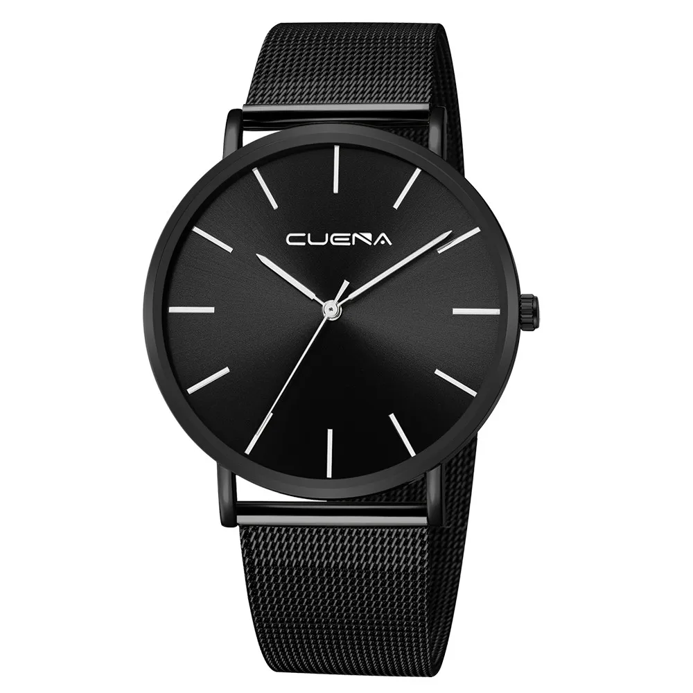 

CUENA Luxury Watch Men Mesh Ultra-thin Stainless Steel Quartz Wrist Watch Male Clock reloj hombre relogio masculino Free Shippin