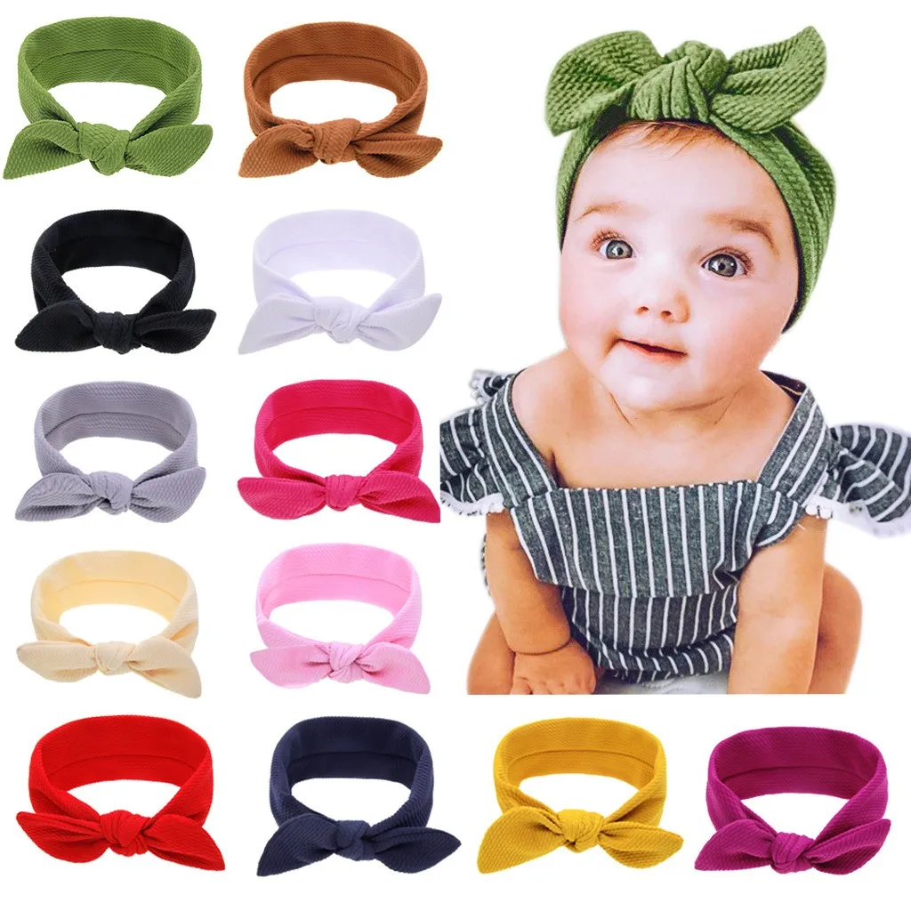 Recién Nacido bebé niño chico bebé diadema de lazo para la cabeza accesorios apoyos de la foto de pelo accesorios para regalo de cumpleaños D9 #