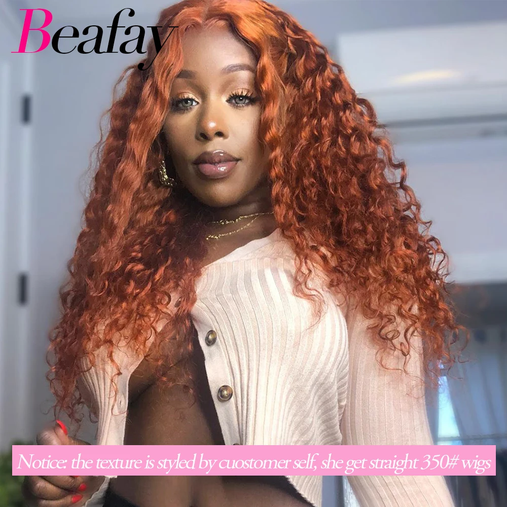 Beafay Straight 350# Orange Ginger Colored 13x5x1 T Part Human Hair Wig Pre  Plucked Remy Transparent Lace Frontal Wig|Human Hair Lace Wigs| - AliExpress