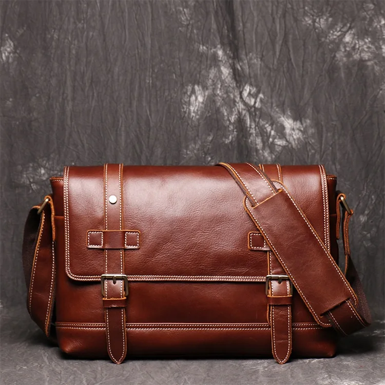 

MAHEU Men Women Shoulder Bag Male Female Crossbody Bag Man Lady Messenger A4 Book Bag Genuine Leather Sling Bag For 12 Inch Ipad