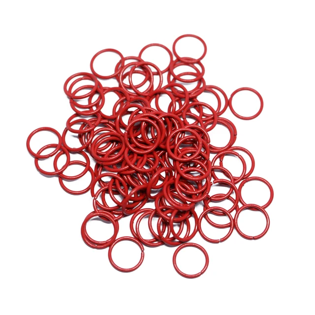 1x10mm 100pcs/lot 19 Colors Metal DIY Jewelry Findings Open Single Loops Jump Rings & Split Ring for jewelry making red 8