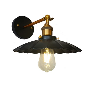

Industrial Wind Retro Creative Cafe Restaurant Living room bedroom study Small Black Skirt Small Umbrella Wall lamp