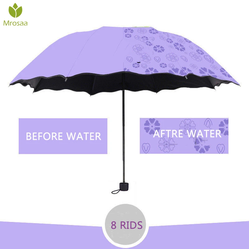 

6colors Anti-UV Waterproof Portable Travel Blossom Umbrella Fashion Folding Umbrella Rain Women Gift Men Mini Pocket Parasol