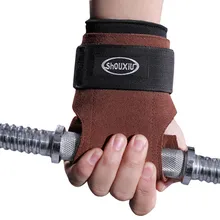 1 пара, перчатки для спортзала из воловьей кожи, противоскользящие, для тяжелой атлетики, накладки, для тренировки, кроссфита, Перчатки для фитнеса, защита ладони