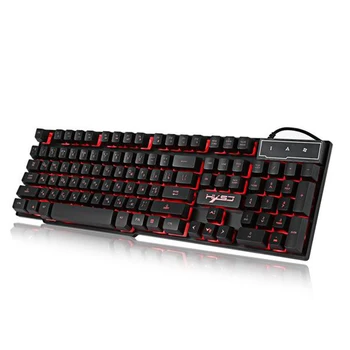 

Wired Colorful Backlight Mechanical Feel Keyboard English and Russian Water-resistant Gaming Ergonomic Keyboard