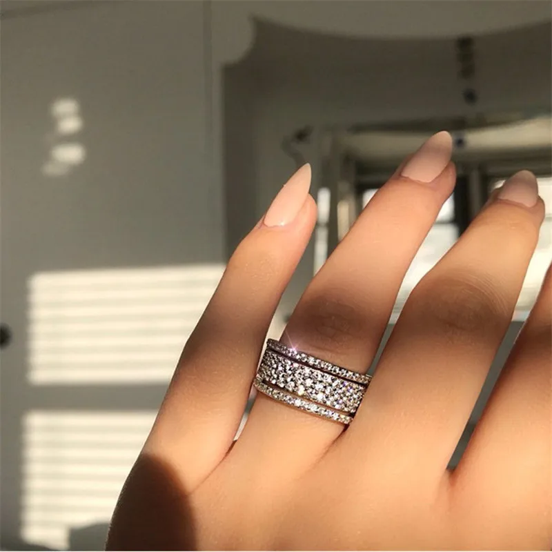 Модные кольца с кристаллами для женщин, обручальные кольца для женщин, женские Многослойные большие кольца в стиле бохо, Женское Обручальное кольцо, подарок