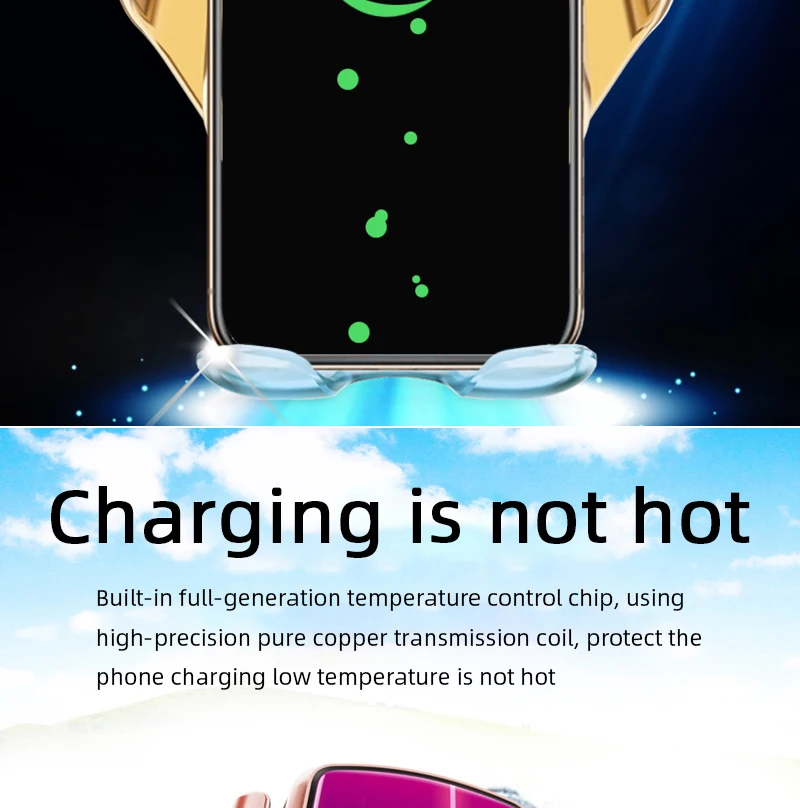 R9 Smart sensor автомобильное беспроводное зарядное устройство для iphone 8 X XR XS Max Беспроводная Быстрая зарядка автомобильный держатель 10 Вт автомобильное зарядное устройство для samsung S8