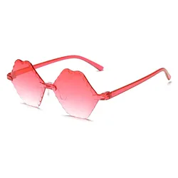 CURTAIN Rimless Lip Lens Sunglasses Children Goggles Child One Piece Gafas Kids Eye Sun Glasses Boys Shades Girls Oculos Eyewear
