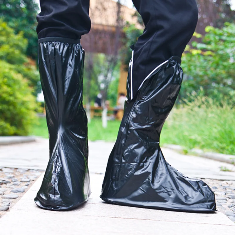 

High Top Rain Boots 2020 New Thick Black Non-Slip Wear-Resistant Bicycle Motorcycle Riding Outdoor Safety Shoe Cover Unisex