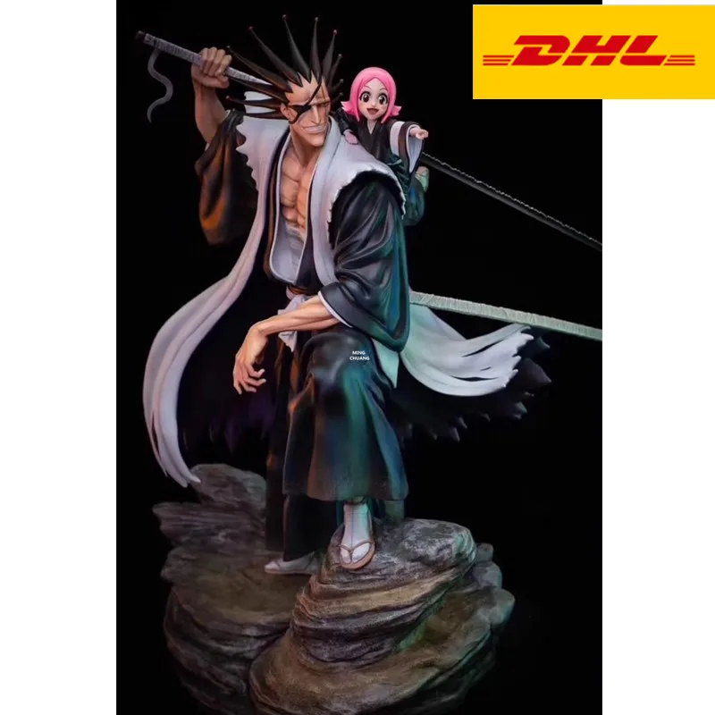 Черный 1" BLEACH статуя Gotei 13 бюст сараки кенпачи полная длина портрет Kusajishi Yachiru анимационная фигурка GK игрушечная коробка 40 см V310 - Цвет: Черный