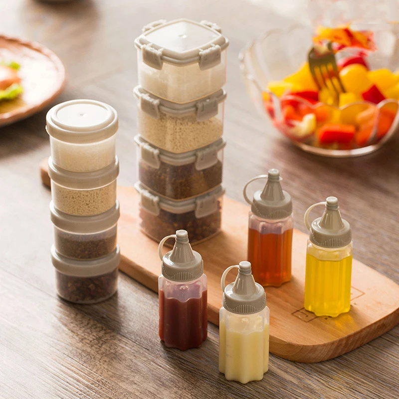 Small Glass for Condiments Empty Baby Food for Crafts Five In One Seasoning  Bottle With Label Sealed Proof Flip Lid Seasoning Jar Kitchen Seasoning Jar  Barbecue Seasoning Mini Snack 