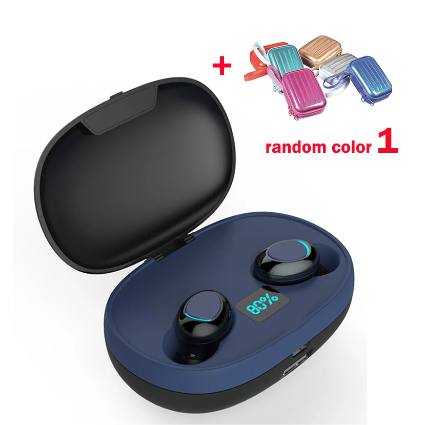 T3S TWS Touch Bluetooth наушники HD стерео беспроводные наушники с шумоподавлением Игровые наушники громкой связи - Цвет: Blue box