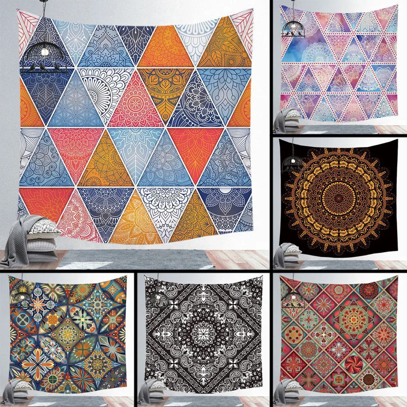 

1pcs 95*73cm Nordic Style Mandala Background Wall Cloth Tapestry Polyester Hanging Wall Carpet Decorative Tapestry Home Decor