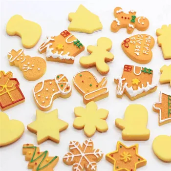 

10Pcs Resin Christmas Snowman Cookies Crafts Flatback Cabochon Scrapbooking Decorations Fit Hair Clips Jewelry DIY