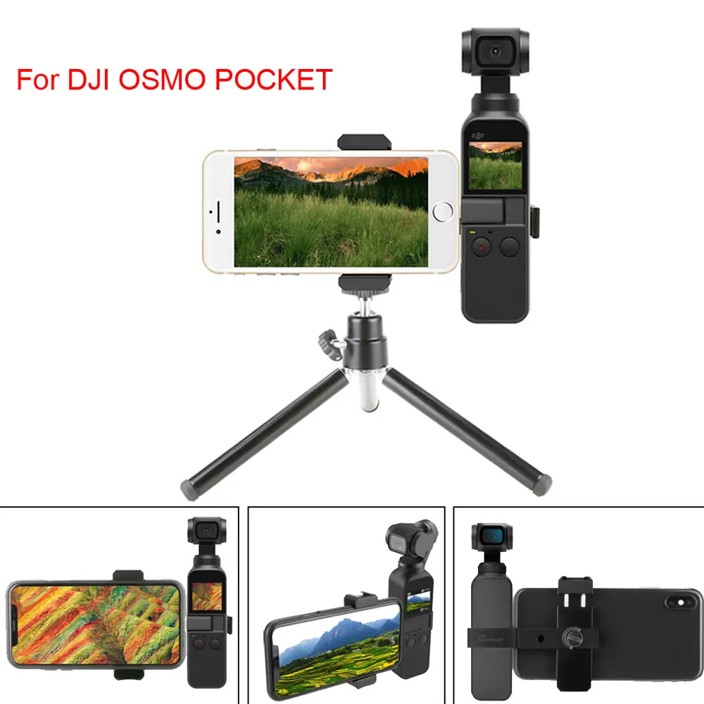

For DJI Osmo Pocket Tripod Metal Phone Holder Bracket Stand Connector Mount Adapter Handheld Gimbal Camera Stabilizer Accessory