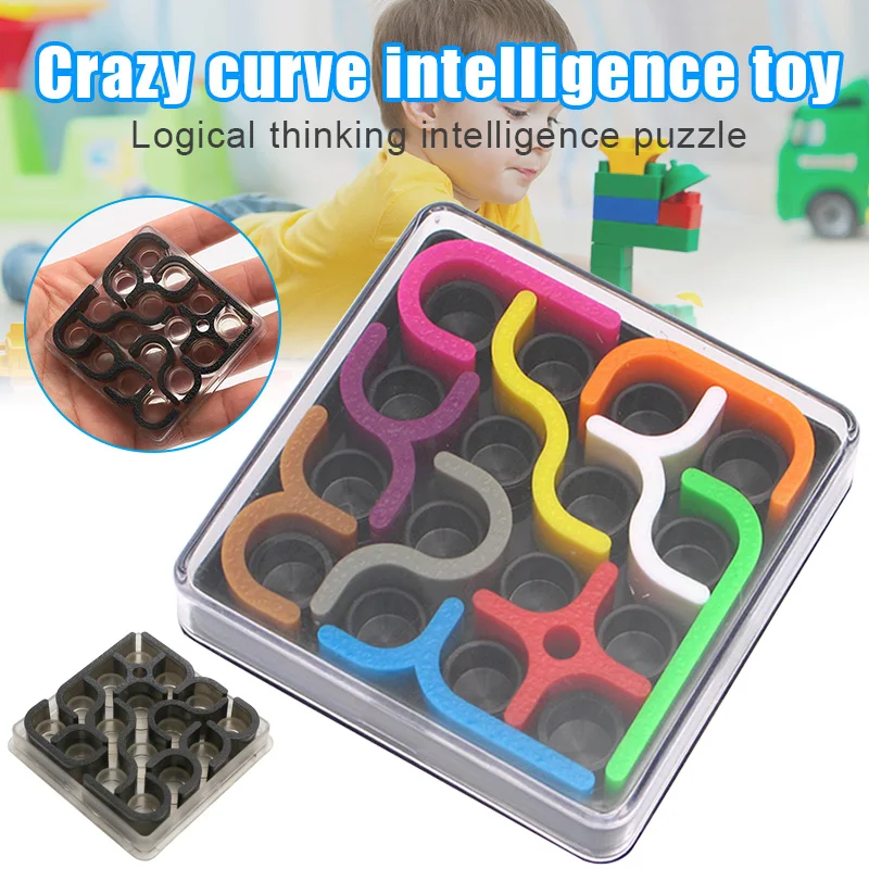 

Curves Puzzle Toy Brain Teaser Mind Bending 24 Challenges Fun Intelligence Toy FO Sale