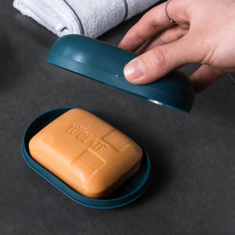 

Fashion Multicolor Soap Box Seal Cover Case Holder Portable Protection Packing Plastic Suitcase Organizer Travel Accessories