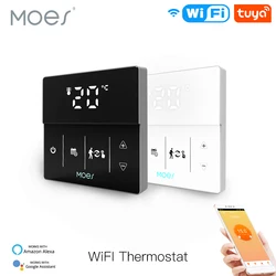 Moes – Thermostat intelligent WiFi pour chaudière à gaz et eau, contrôleur de chauffage électrique au sol, Logo couleur réglable, Tuya Smart App, contrôle 