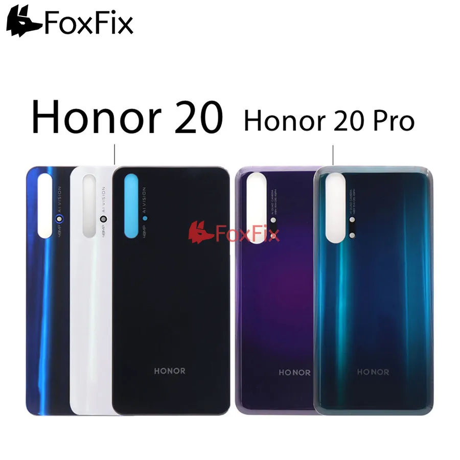 

Back Glass Cover For 6.26" Huawei Honor 20 Pro Battery Cover Back Panel Honor 20 Rear Glass Door Housing Case With Adhesive