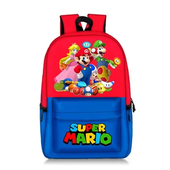 

Super 17 inch Mario Bros Pikachu Backpack Children Kids Bag Beautiful Printing Pattern Mario Sonic women capacity travel Bag