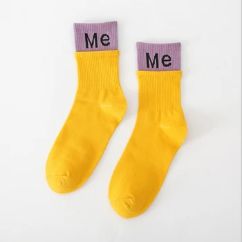 

Autumn and winter socks, women's solid color socks, men's mid-tube warmth couple long-tube pure cotton sports women's socks