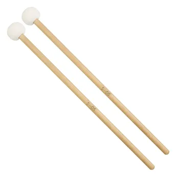 

1 Pair Of Drumsticks Marching Drums Small Army Drum Sticks Drums White Wooden Timpani Drums Hammer Nylon Wool Felt