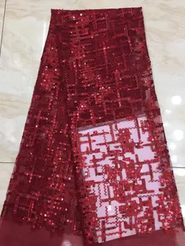 

on sale 5y free shipping Pretty embroidered tulle net lace fabric with sequins JOY-22905 african net lace fabric for party dress