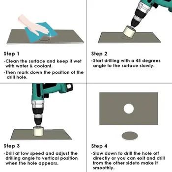 

16Pcs Emery Reusable Durable And Wear Resistant Glass Hole Opener Tile Ceramic Glass Reaming Polishing Bead Round Tool Bit Set