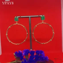 YPAY8 Роскошные модные женские серьги из серебра 925 пробы, высокое качество, элемент для нейл-арта, серьги для свадебной вечеринки, большие круглые гвоздики, ювелирные изделия