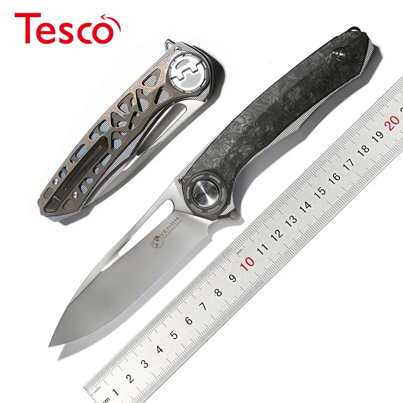 

Harpoon KEVIN JOHN folding ball bearing splint knife M390 titanium carbon fiber camping outdoor survival knife EDC tool