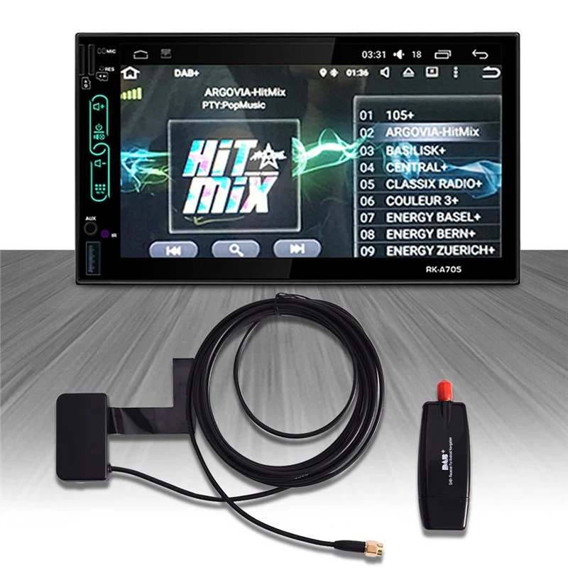 Автомобильная DAB антенна с USB адаптером приемник для Android 4,4 5,1 6,0 7,1 Автомобильный плеер