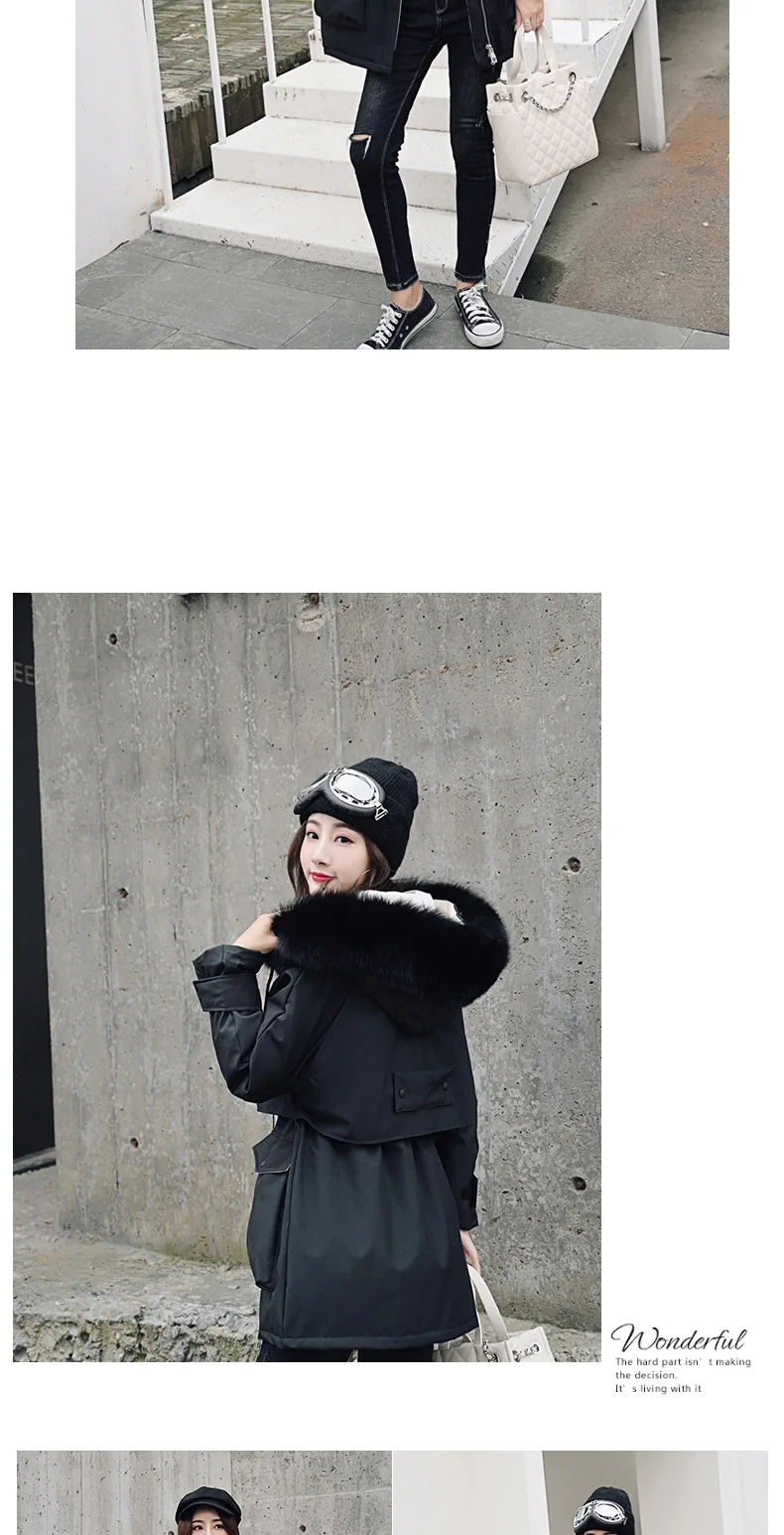 new style Korean-style down Jacket Women's Loose-Fit Thick Mid-length Jacket