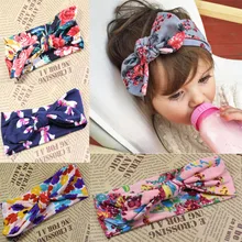 Стиль дети ребенок печатных узел волос Группа Европа и Америка кролик Ушастый оголовье простая детская резинка для волос цветочный головной венок