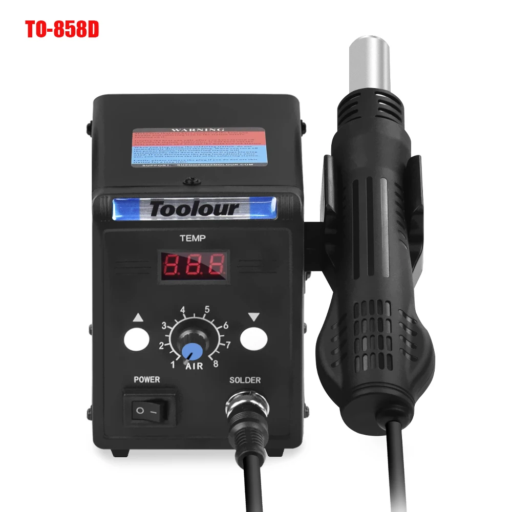 Toolour 700 Вт 220 В/110 В 858D BGA светодиодный цифровой дисплей паяльная станция Тепловая воздушная пушка отпаивающий насос сопло сварочные инструменты