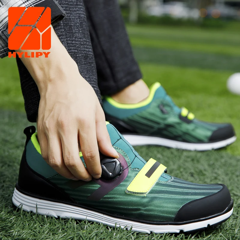 

Men Golf Shoes Footwear White Spikeless Outdoor Size 40-45 Waterproof Shoes Breathable with Shoe Pin Anti Sideslip Fixed Nail