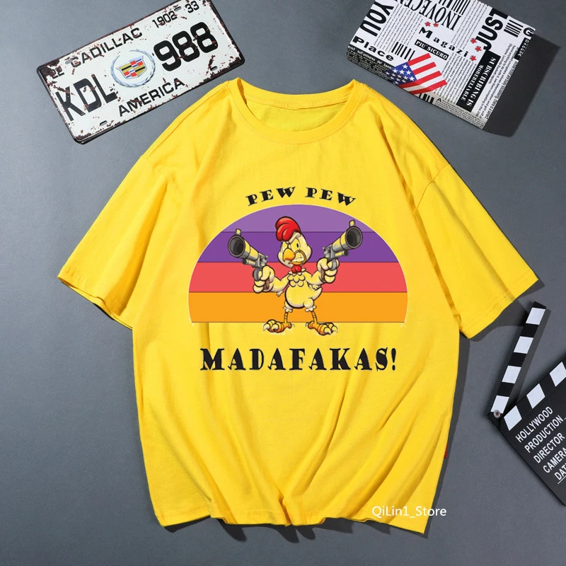 Pew Pew Madafakas t shirt women yellow 